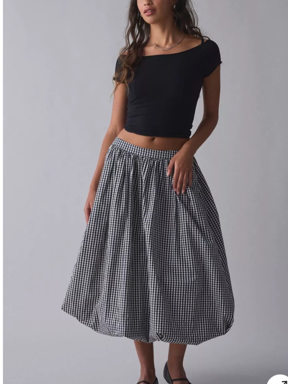Kimchi Blue Maggie Bubble Hem Midi skirt size small